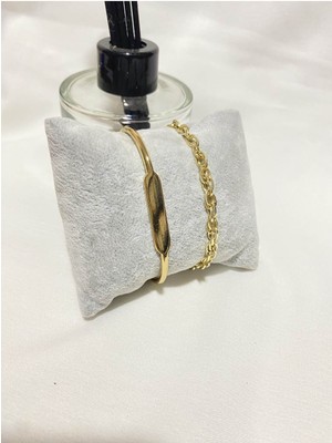 Bers Aksesuar Kadın Altın Kaplama Orijinal Faturalı Kombin Bileklik Seti