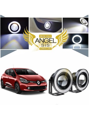 Renault Clio 4 Uyumlu, Universal Mercekli LED Angel Sis Farı, 76MM Beyaz Renk