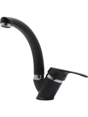 Kca Armatür Kca Siyah Banyo Lavabo Bataryası Garantili Oynar Borulu