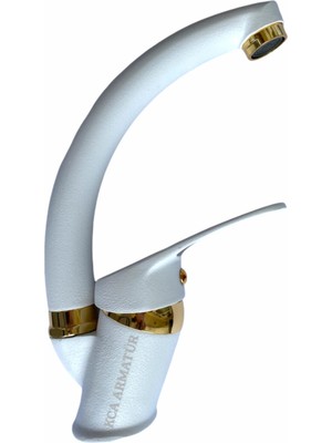 Kca Armatür Bdl Armatür Beyaz Gold Lavabo Bataryası Musluğu Çeşmesi Çift Su Girişli