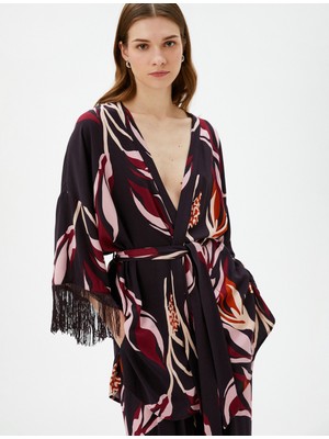 Koton Kimono Beli Kuşaklı Püskül Detaylı