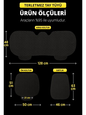 Mısırlı Grup Deri Cepli Sırtlı Oto Koltuk Minder Seti - Koltuk Koruma Kılıfı (3'lü Set)