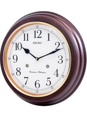 Seiko Clocks Seiko Clock QXH202Z Ahşap Müzikli Çift Zilli Duvar Saati