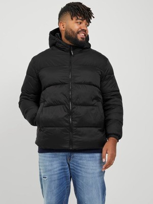 Jack & Jones 2XL Kapüşonlu Siyah Erkek Şişme Mont Rüzgar Geçirmez Geri Dönüştürülmüş Polyester 12243520