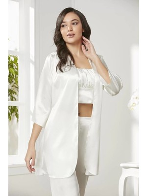 Pierre Cardin Kadife Saten 3'lü Pijama Takım 2075