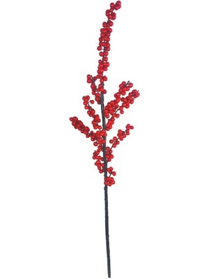 Netten Evime Yapay Çiçek Kokina Uzun Dal 90CM Yılbaşı Çiçeği Red Berry