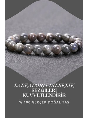 NehirTaş Sertifikalı   Labradorit Doğal Taş Bileklik 8 mm