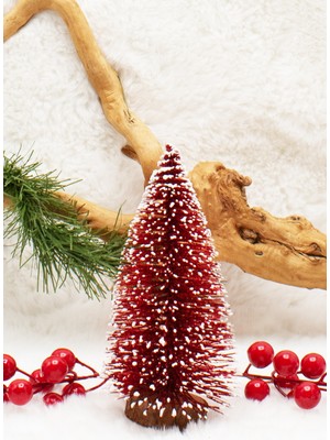 Waldern Mini Kırmızı Çam Ağacı 15 cm Yılbaşı Süsü