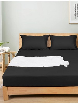 Vessino Home Pamuklu Lastikli Çarşaf Takımı Tek Kişilik Çift Kişilik Battal Boy 57 Tel Kumaş Ebatlı Beyaz-Renkli