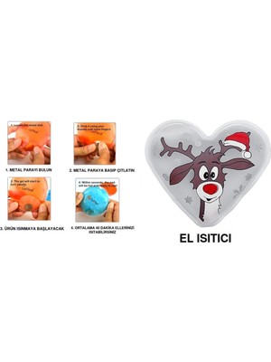 Bosphorus Kalpli Geyikli Cep Sobası - El Isıtıcı - Sıcak Su Torbası Pvc Beyaz  9 cm