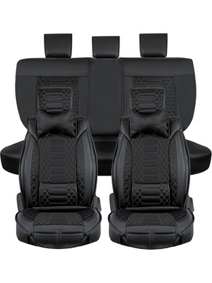 AG Store Honda Legend Uyumlu Yarı Deri Oto Koltuk Kılıfı Ön-Arka Set Venüs Seri Siyah