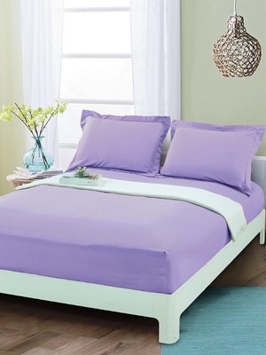 Vessino Home Pamuklu Lastikli Çarşaf Takımı Tek Kişilik Çift Kişilik Battal Boy 57 Tel Kumaş Ebatlı Beyaz-Renkli