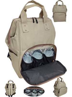 U.S.F Bebek Bakım Çantası Anne Bebek Bakım Sırt Çantası Bej Sarı