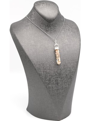 Alibaba Doğaltaş Rodokrozit Doğal Taş Orgonit Kolye