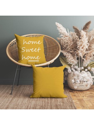 Lia Store Home Sweet Home Yazılı Dekoratif 2'li Kırlent Kılıfı Seti