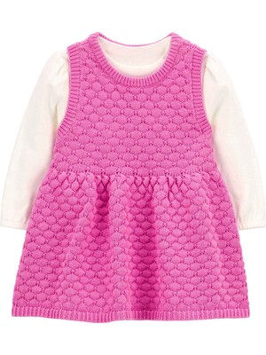 Carter's Kız Bebek 3'lü Elbise Set Pembe