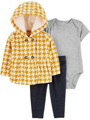 Carter's Kız Bebek 3'lü Hırkalı Set Sarı