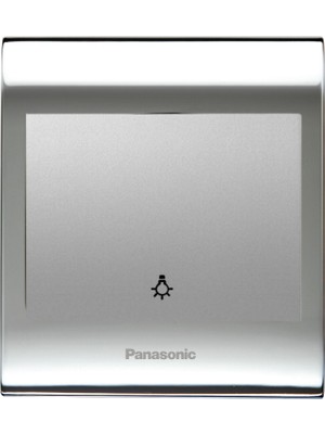 Panasonic Viko Panasonic Thea Blu Light Anahtar, Çerçeve Chrome+Beyaz, Kapak Metalik Beyaz