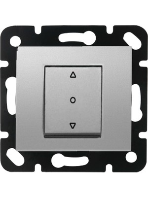 Panasonic Viko Panasonic Thea Blu Tek Düğmeli Jaluzi Kumanda Anahtarı Metalik Beyaz Çerçevesiz