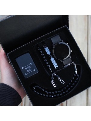 Wess Collection Su Geçirmez Çakmak Tesbih ve Bileklik Set Erkek Kol Saati