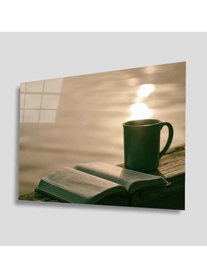 MiraLive   Güneş Deniz ve Kitap Cam Tablo