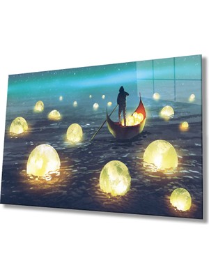 MiraLive  Ay Toplayıcı  Soyut  Cam Tablo