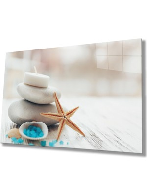 MiraLive  Mum Deniz Yıldızı Taş Cam Tablo