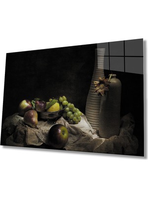 MiraLive  Natürmort Meyveler Cam Tablo   Still Life Fruits Table
