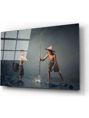 MiraLive  Fütüristik Çocuklar  Cam Tablo