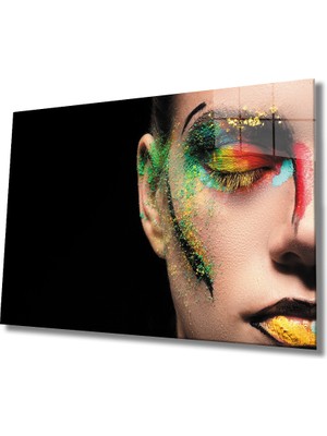 MiraLive  Kadınlar  Yüz Cam Tablo Women Colored Face