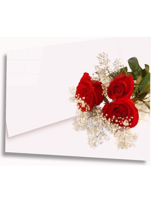MiraLive  Kırmızı Güller Cam Tablo