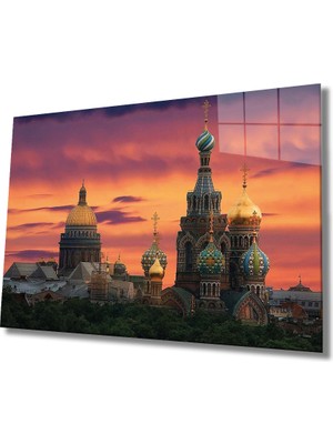 MiraLive  Şehir Manzaralı Moskova Cam Tablo Urban Area Moscow View