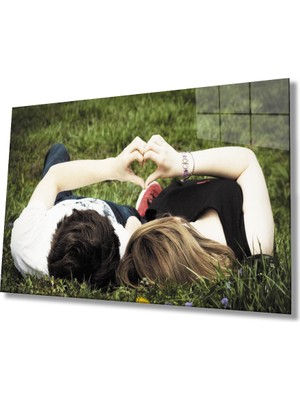 MiraLive  Sevgililer Aşk Cam Tablo