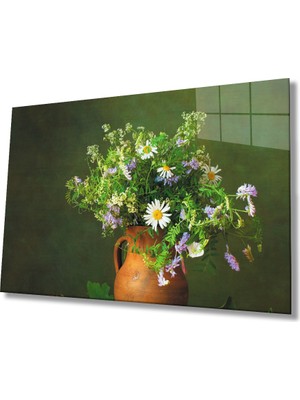  Natürmort Çiçek Cam Tablo   Natürmort Çiçek