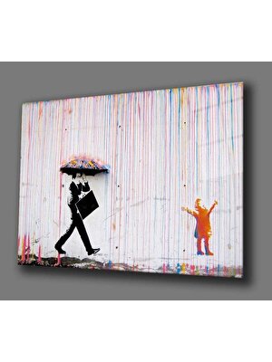 MiraLive   Şemsiyeli  Adam ve Çocuk Tablo Tablo
