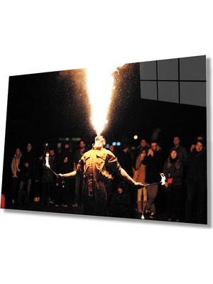    Ateş Gösterisi Cam Tablo