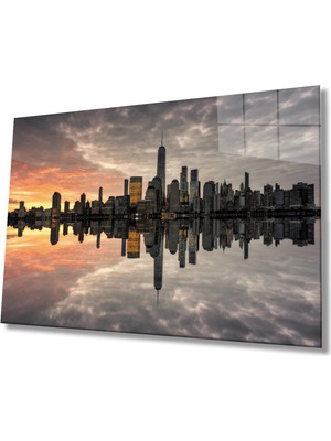 MiraLive  Gün Batımı  Şehir Manzara Cam Tablo