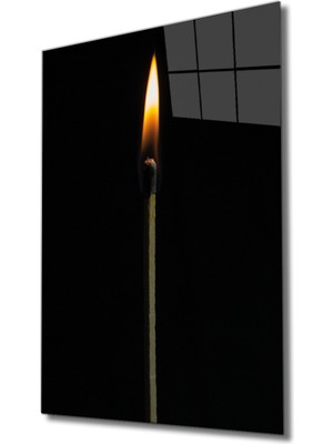 MiraLive  Ateş Kibrit Cam Tablo Fire Matches Glas