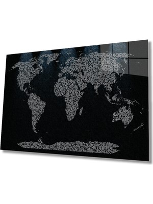 MiraLive  Dünya Haritası  Cam Tablo