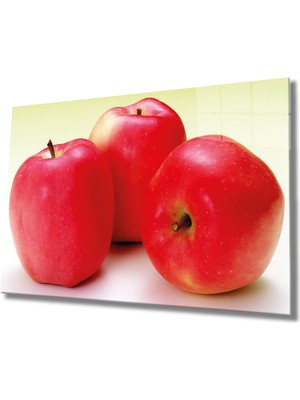 MiraLive  Kırmızı Elmalar Cam Tablo Red Apple