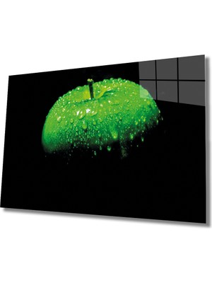 MiraLive  Yeşil Elma Cam Tablo Green Apple