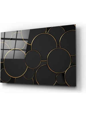 MiraLive  Gold Halkalar Cam Tablo