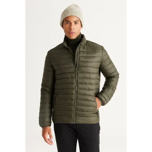 ALTINYILDIZ CLASSICS Erkek Haki Standart Fit Normal Kesim Dik Yaka Desenli Mont