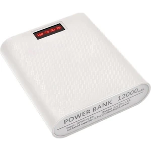 4X18650 Pil Uyumlu Powerbank Dıy Boş Pil Kutusu - Power Bank Şarj Göstergeli Beyaz - Pilsiz