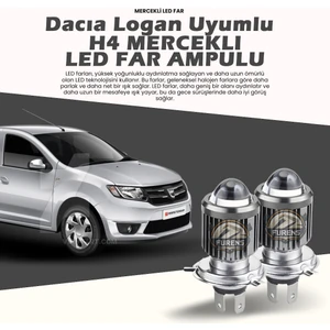 Dacia Logan Araca Özel Far Seti Mercek LED Xenon Uzun Kısa Çift Renk