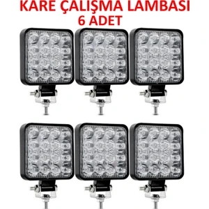 Fruens 6 Adet 11X11 16 LED Kare Off Road Traktör Tir Kamyon Sis Fari Sis Lambasi Çalisma Lambasi Projektör