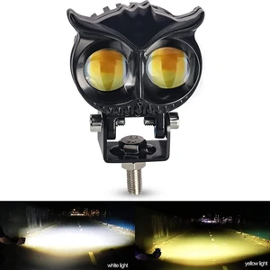 Üniversal 2,5 Inç Amber-Beyaz Baykuş Sis Farı Araç Motosiklet Ofroad Uyumlu 1 Adet