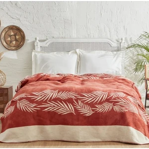 Karaca Home Leaf Terracota Tek Kişilik Pamuk Battaniye