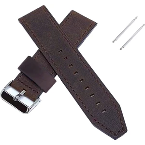 Fossil Uyumlu Hakiki  Deri Saat Kordonu   24  mm Kahverengi