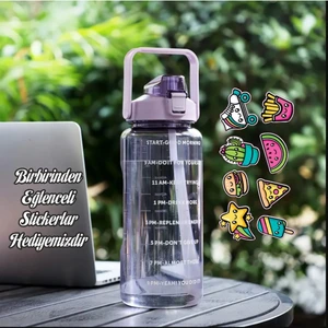 Numune Market Suhvee 2 Lt Pipetli Motivasyonel Su Matarası Suluk Tritan Spor Salonu Su Şişesi Gym Su Matarası